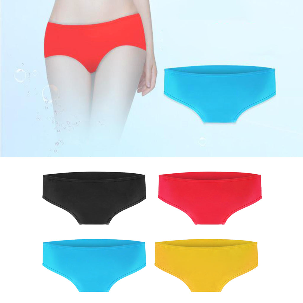 Women's Swim Trunk Seamless Support Panty Silicone Bikini Bottoms, Bathing Suit,