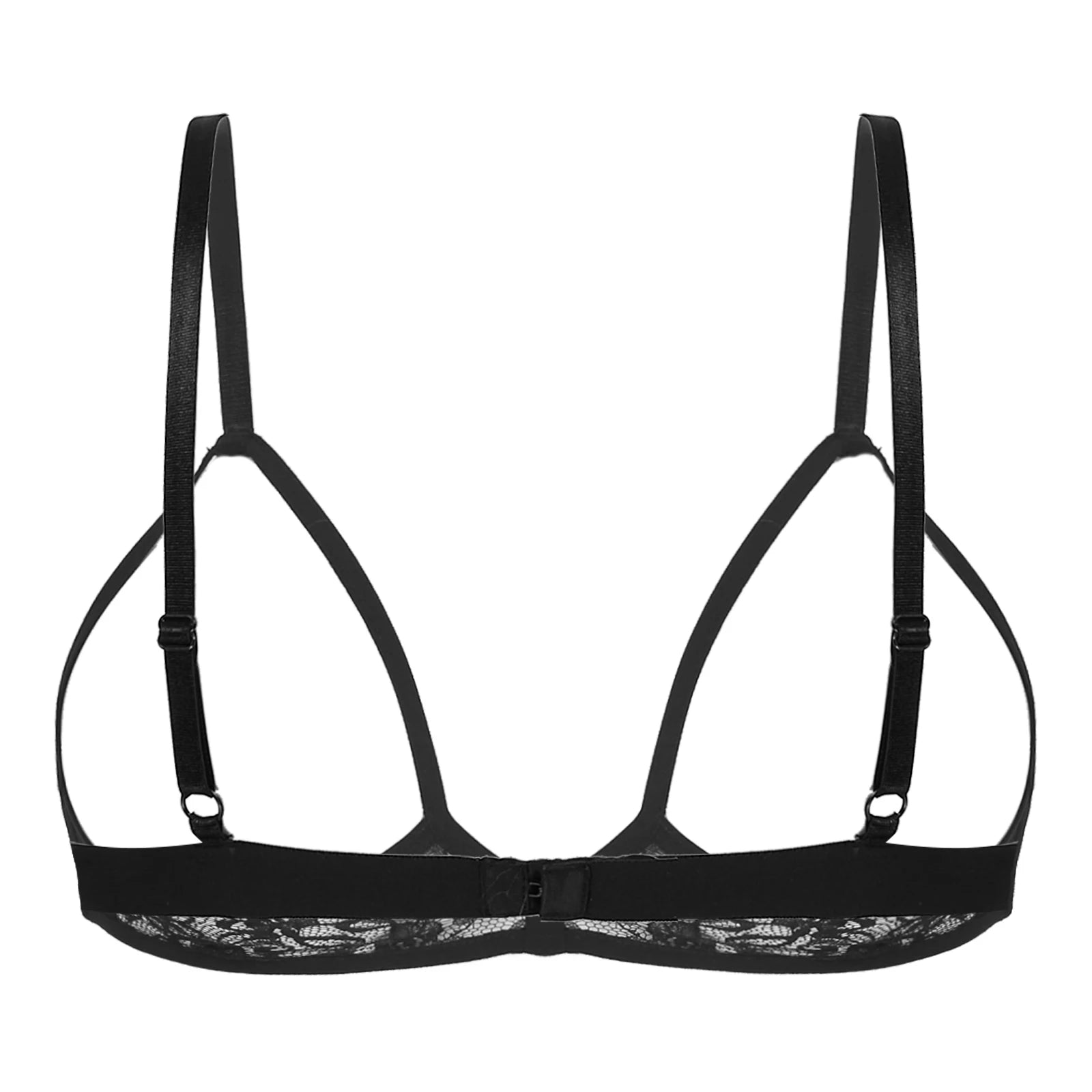Womens Sheer Floral Lace Open Cups Bra Wireless Bra Adjustable Straps Unlined Bralette Sexy Lingerie Underwear Woman Bras Tops