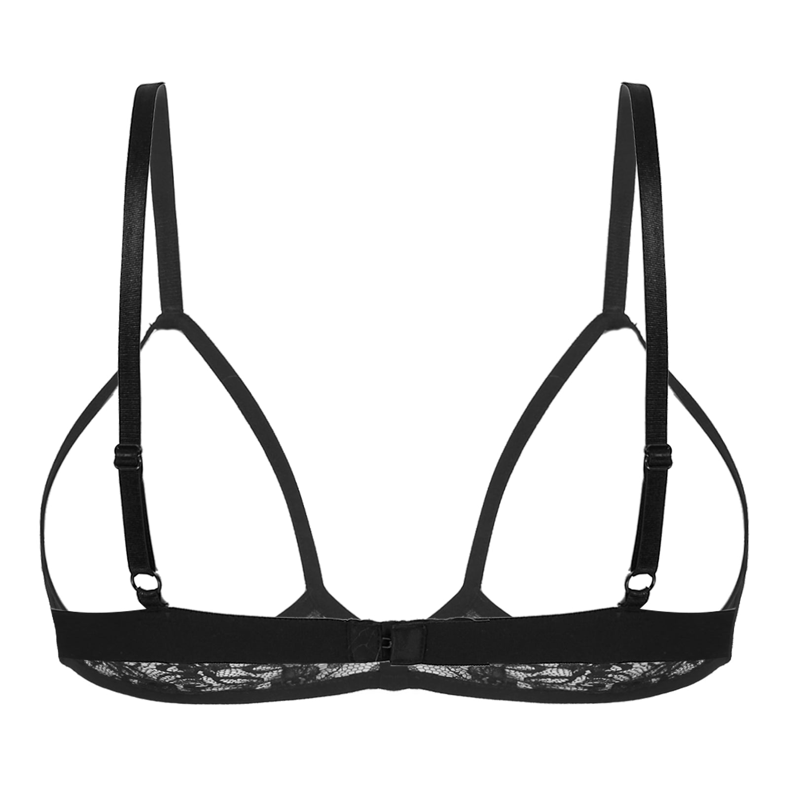 Women's Sexy Lingerie Bra Tops Sheer Floral Lace Hollow Out Wireless Bra Erotic Open Nipple Breast Unlined Bralette Underwear