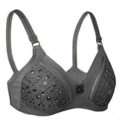 Cotton bra wirefree full coverage lace bralette top women underwear lingerie Breathable embroidery Hollow out Minimizer bras C23