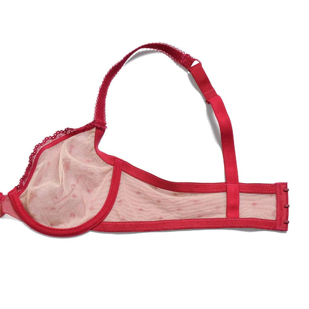 New Sexy Bras Lace Ultra Thin Underwire See Through Plus Size Transparent Bras For Women Lingerie