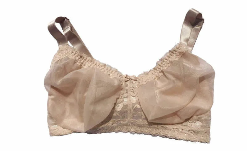 D-H Huge Cup See-Through Pocket Bra Shemale Drag Queen Crossdresser Mastectomy Bra for Silicone Breast Forms Fake Boobs