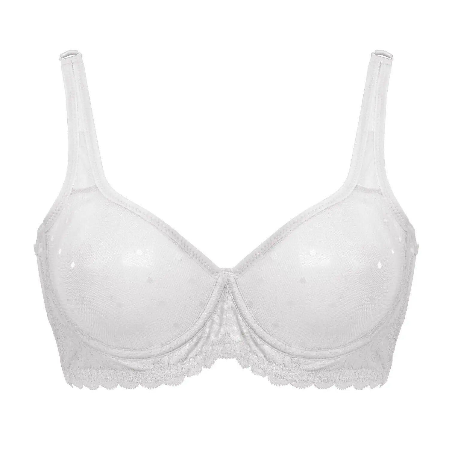 YBCG Nude Bra Unlined Hollow Mesh Lace Lingerie Full Coverage Underwire Bras for Women Plus Size Bralette See Through Underwear
