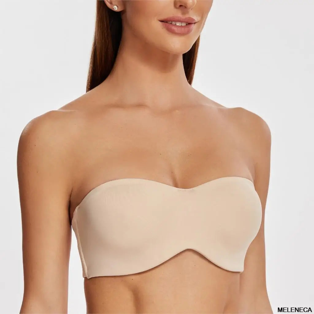 Women's Strapless Bra for Large Bust Minimizer Unlined Bandeau with Underwire