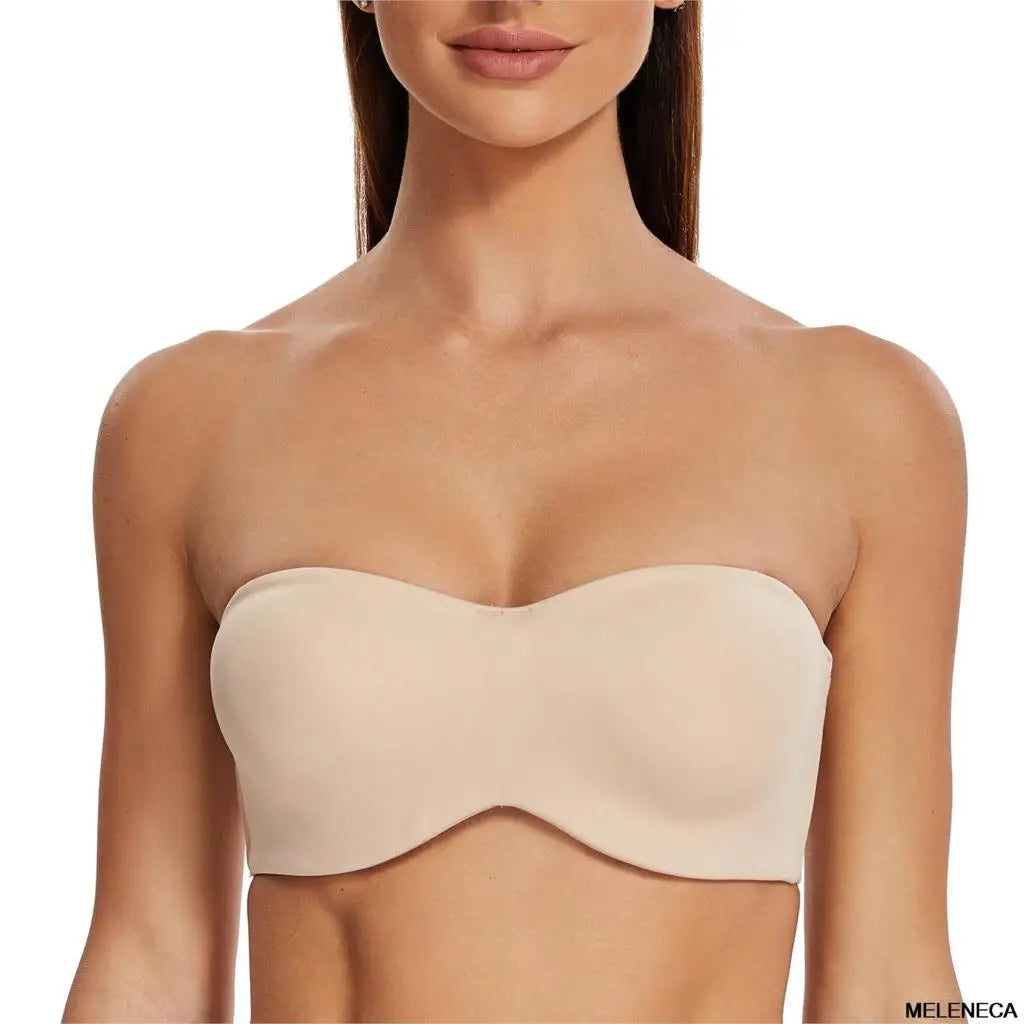 Women's Strapless Bra for Large Bust Minimizer Unlined Bandeau with Underwire
