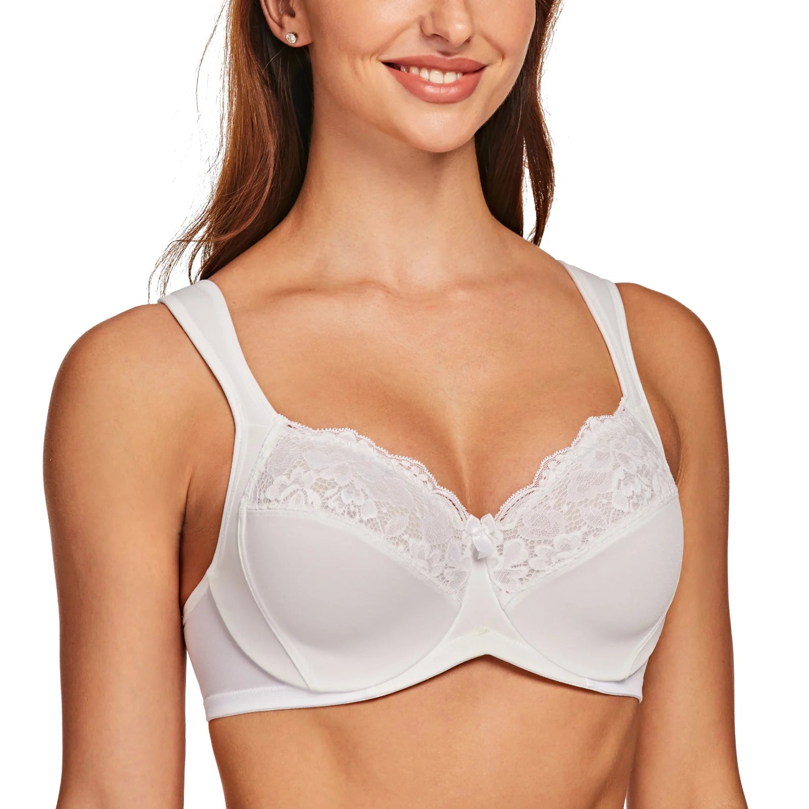 Women's Minimizer Full Coverage Underwire Bra Sexy Lace Comfortable Cushion Strap