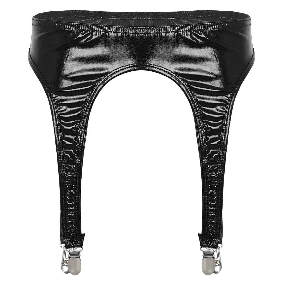 Women's Garters Gothic Lingerie Shiny Metallic High Waist Suspender for Thigh High Stockings Rave Festival Pole Dance Costume