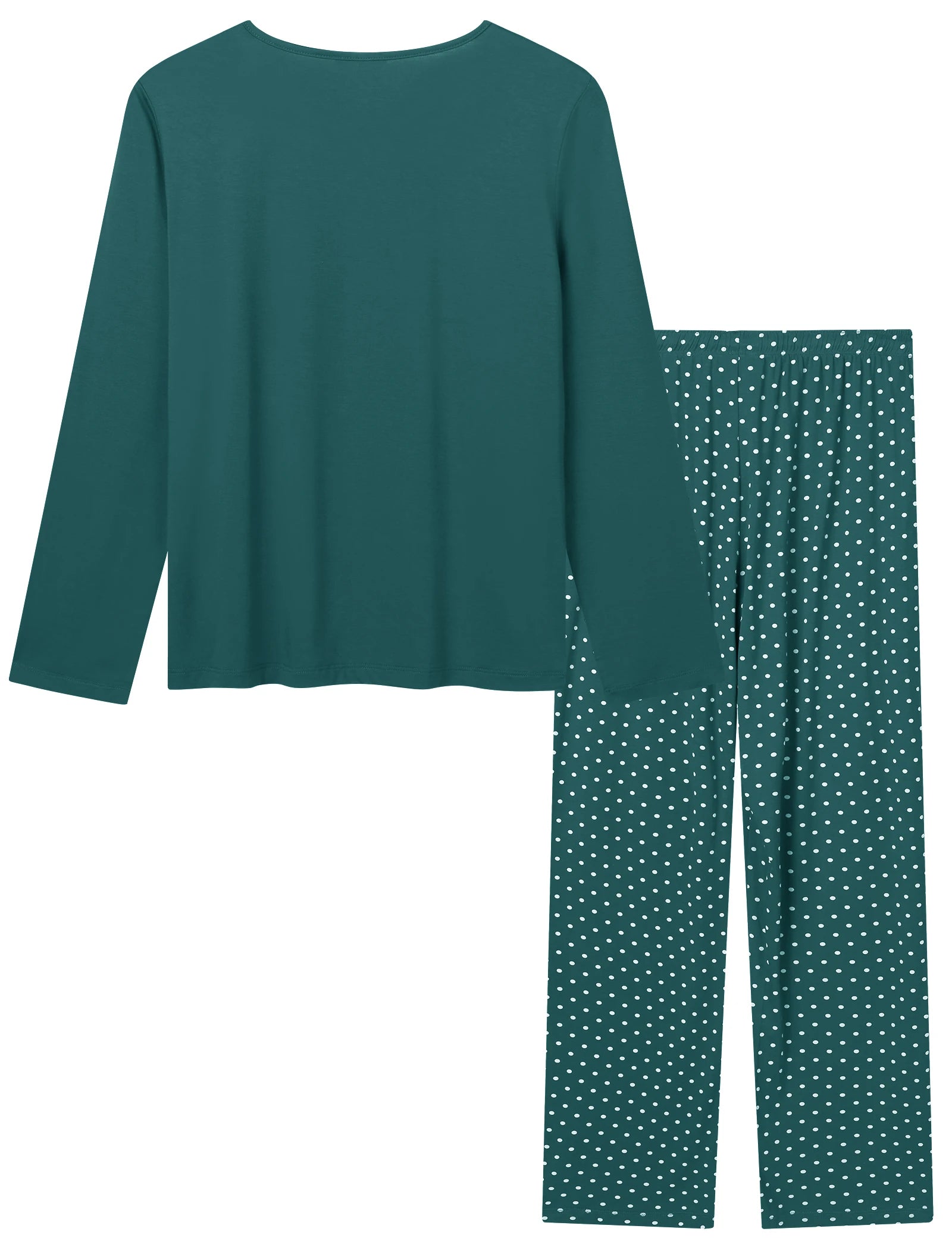 Joyaria Round Neck Pajama for Women Long Sleeve Top and Pants Pjs Set with Pockets