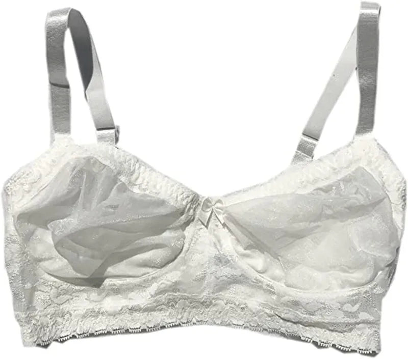 D-H Huge Cup See-Through Pocket Bra Shemale Drag Queen Crossdresser Mastectomy Bra for Silicone Breast Forms Fake Boobs