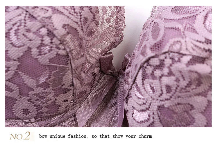 Plus Size Bras Full Lace Breathable Push Up Bra Fashion Sexy Women Underwear Brassiere Gather Lingerie Bralette