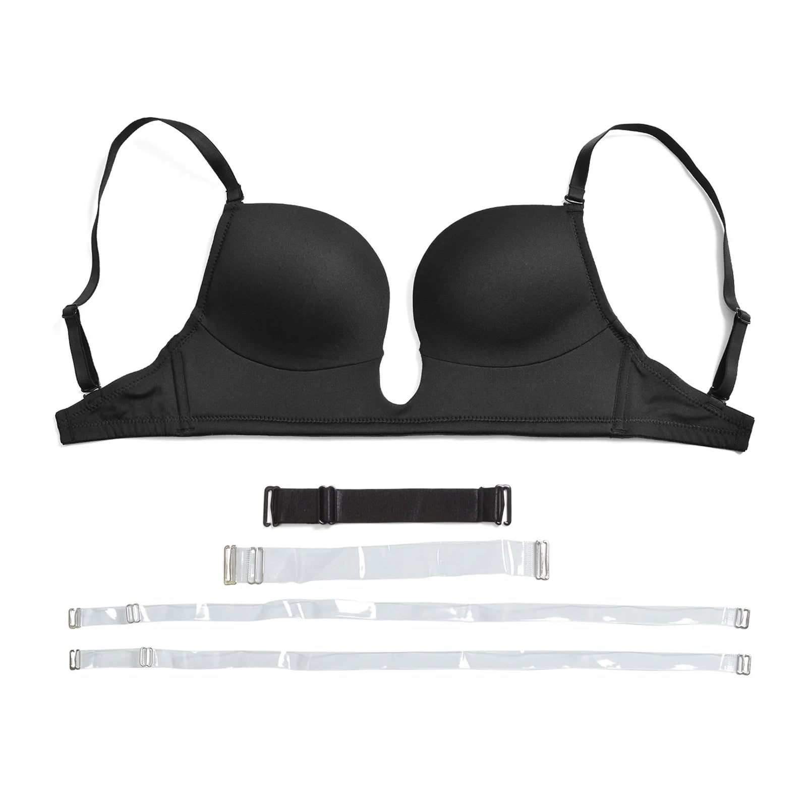 YBCG Deep Plunge Bra Push Up Lingerie Padded Low Cut Bras for Women Underwire Bralette Adjustable Convertible Strap Underwear