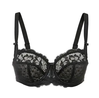Women's Lace Minimizer Bras Full Coverage Non-Padded Underwire Lingerie Support Unlined Sexy Bralette 36 38 40 42 D DD E F