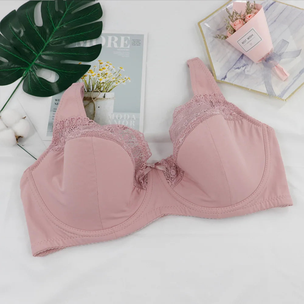 Womens Bras Lace Bralette Light Padded Underwired Perspective Brassiere Big Bust Sexy Lingerie Underwear D DD E F G Cup