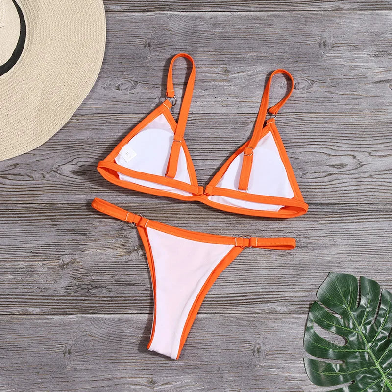 Bikini 2026 New Summer Solid Bikini Set Low Waist Swimwear Women Brazilian Bathing Suit Sexy Swimsuit Female Brazilian Biquini