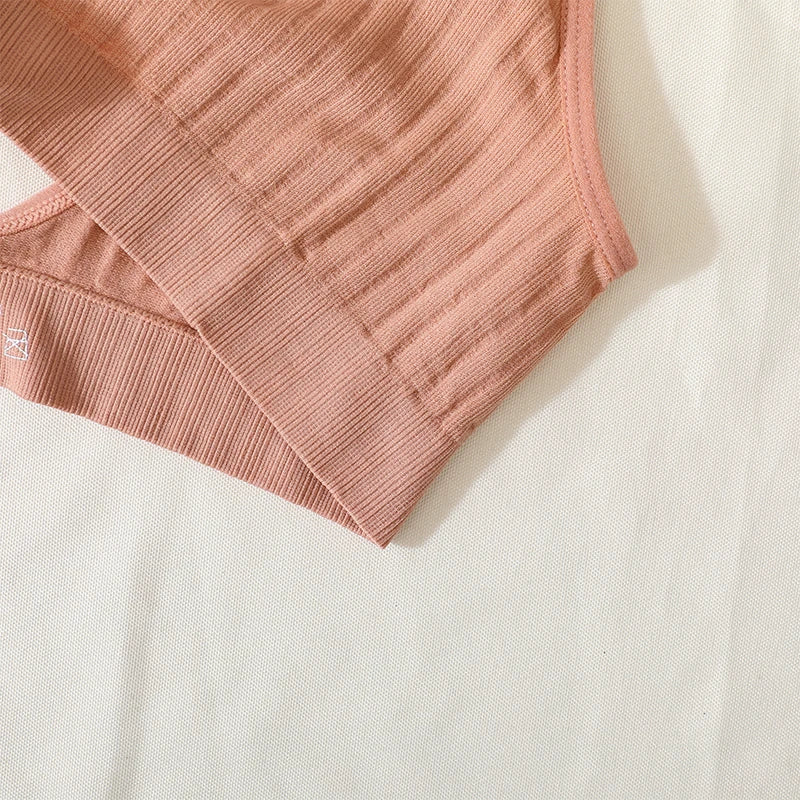 Push-Up Bras For Women Seamless Ribbed Deep V Bralette Unlined Sexy Lingerie Wireless Crop Top S-XL Plunge Sports Underwear