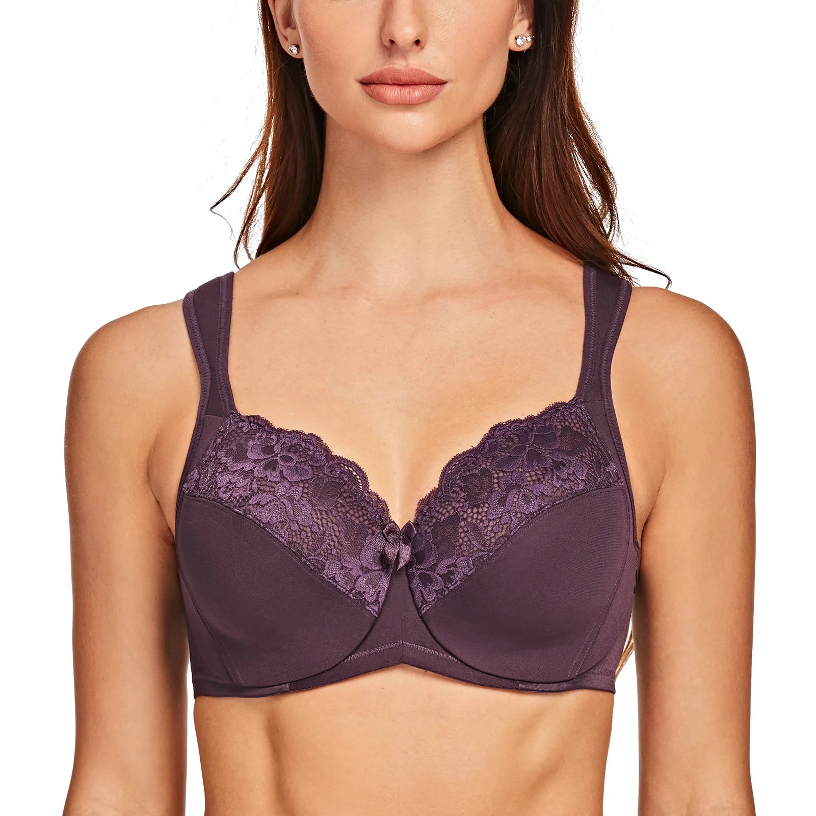 Women's Minimizer Full Coverage Underwire Bra Sexy Lace Comfortable Cushion Strap