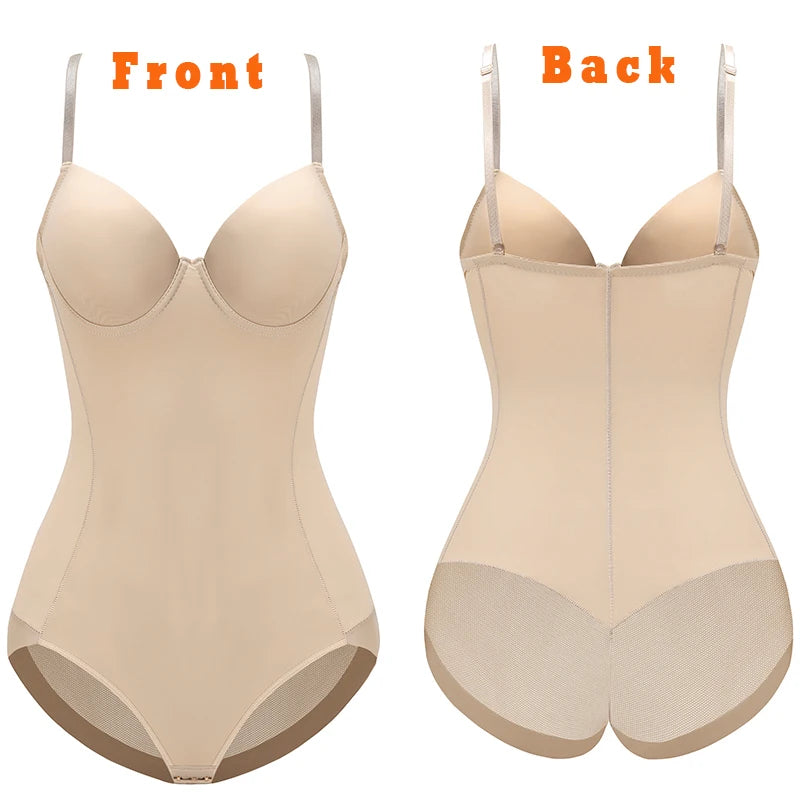Sexy Lingerie Slim Silk Solid Shapewear for Women Smooth Soft Bodysuit Tummy Shaper Underwear Lingerie Black Nude