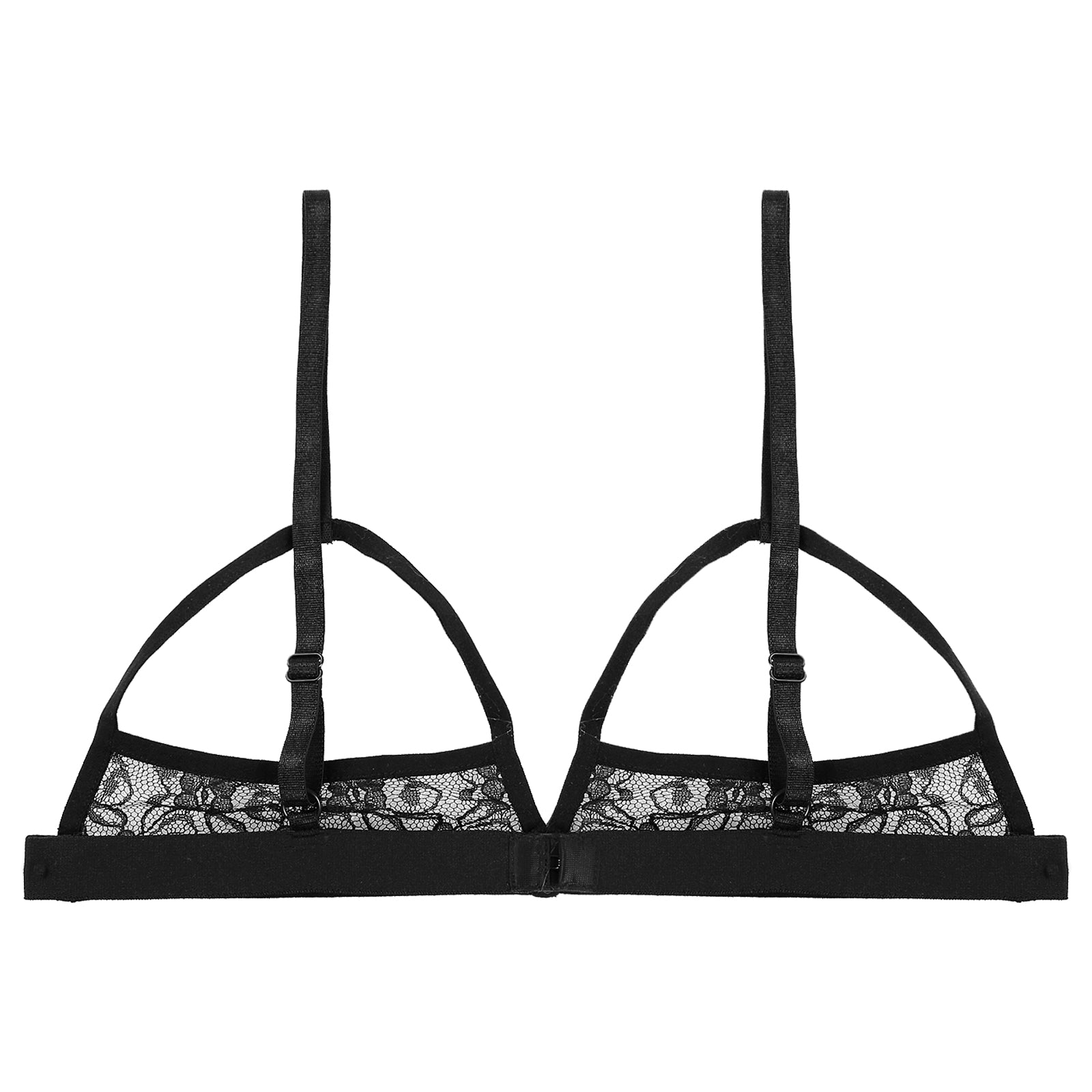 Women's Sexy Lingerie Bra Tops Sheer Floral Lace Hollow Out Wireless Bra Erotic Open Nipple Breast Unlined Bralette Underwear