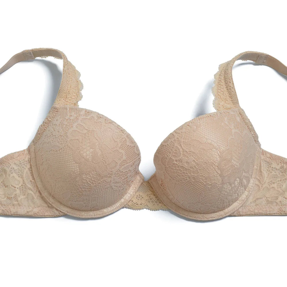Push Up Women's Bra Sexy Everyday Floral Embroidery Underwire Lace Bralette Plus Size A B C D DD E Cups 70 75 80 85 90 95 100
