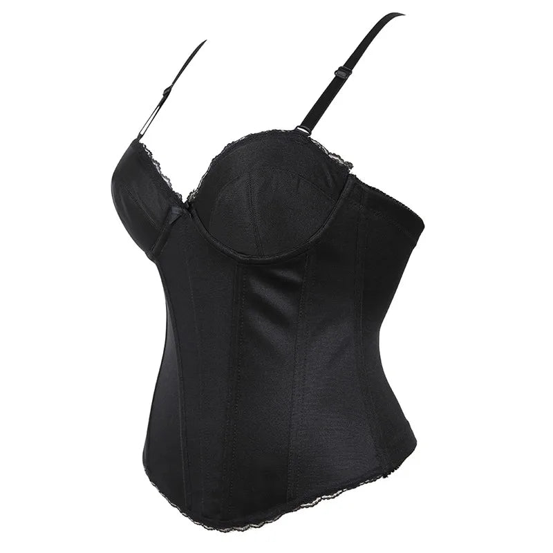 Sexy Straps Halter Overbust Corset Lingerie Top Wedding Black/White Cotton with Cup Body shaper Hot Corset Bustier Underwear