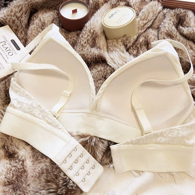 Large underwear letter pattern lingerie simple and comfortable mesh thin bra without steel ring triangle cup girls bras