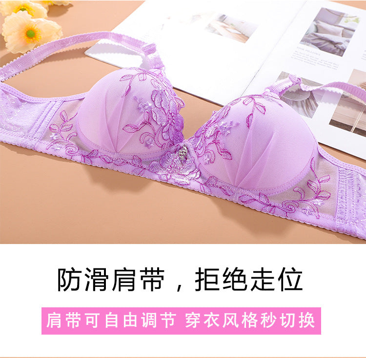 Bralette Push Up Bras for Women Underwear Vintage Floral Print Adjustable Sexy Lingerie Brasieres Para Mujer Sutian Feminino