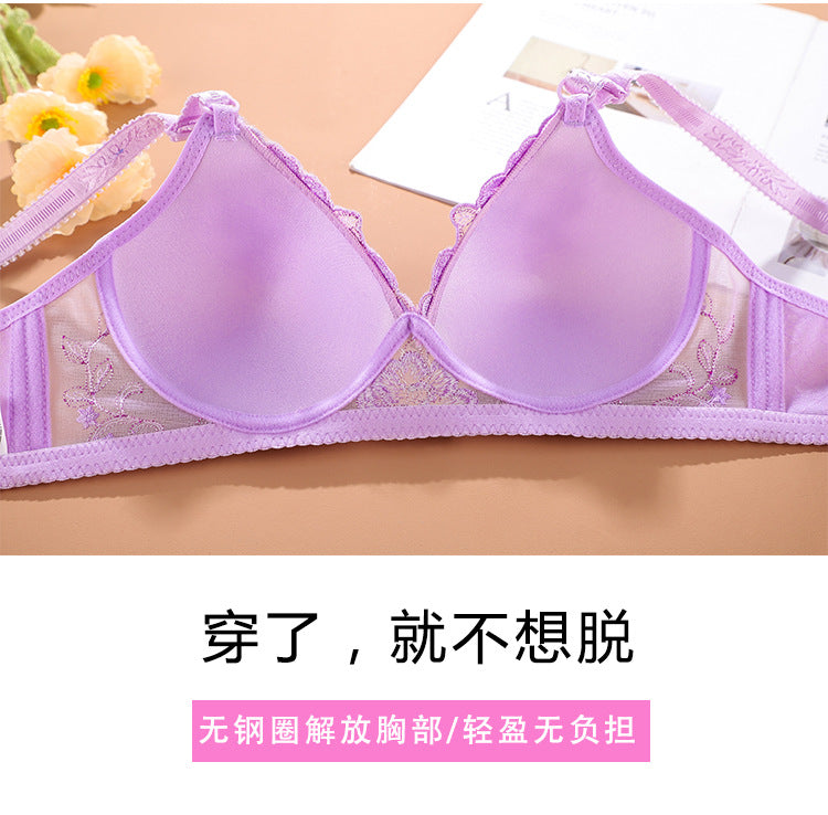 Bralette Push Up Bras for Women Underwear Vintage Floral Print Adjustable Sexy Lingerie Brasieres Para Mujer Sutian Feminino