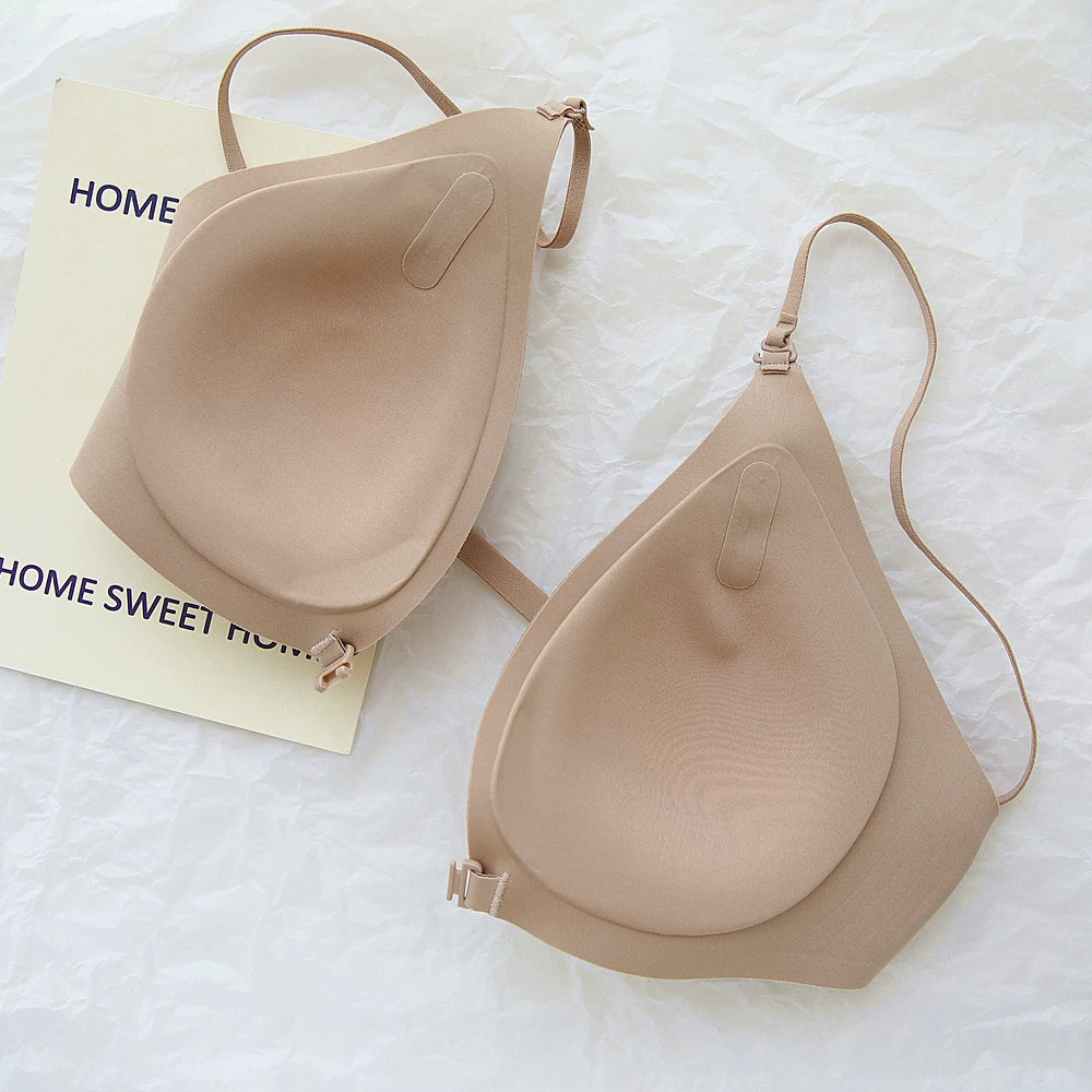 Front-Close Wireless Bra, Large U-Back & One-Strap Design, Seamless Push-Up for Small Bust, Thin Shoulder Straps, Summer Style