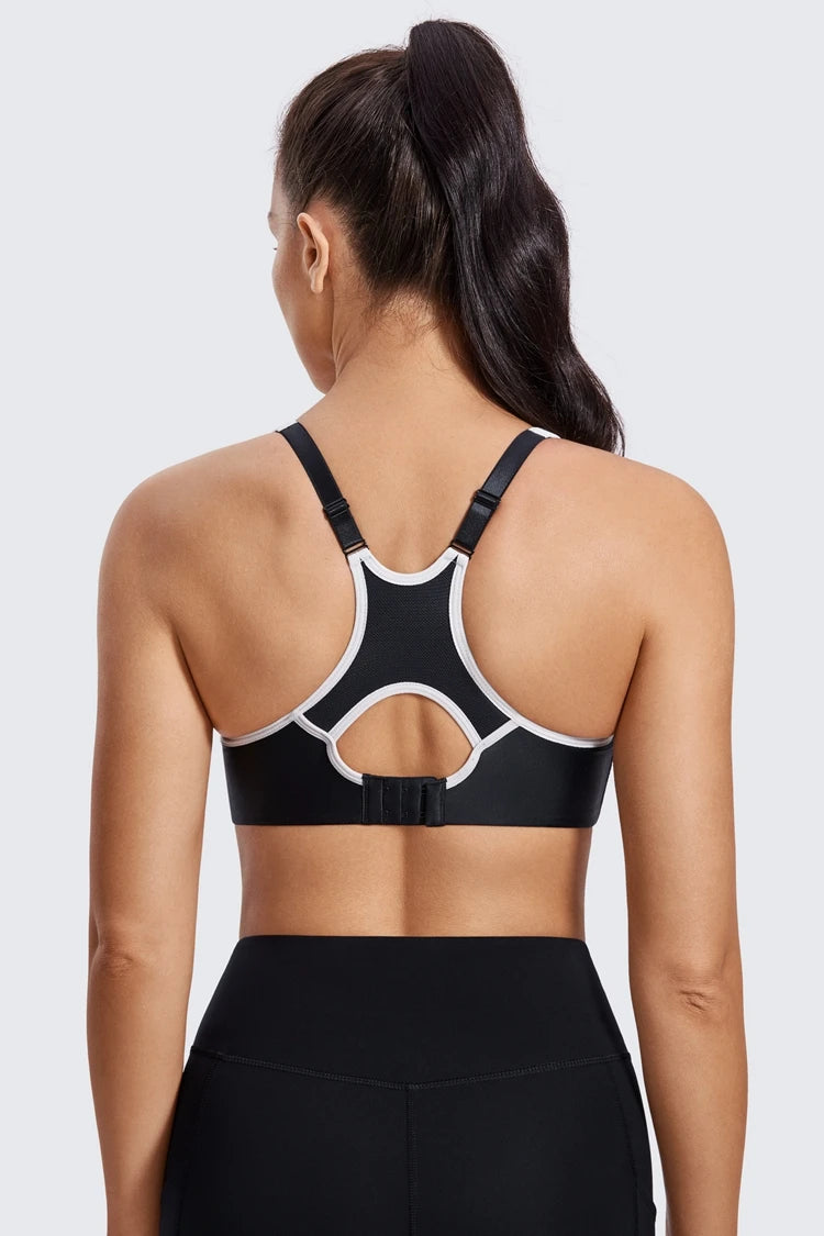 Sports Bra Women Shockproof Push Up Full Support High Impact Racerback Lightly Lined Underwire Undrwear Bras