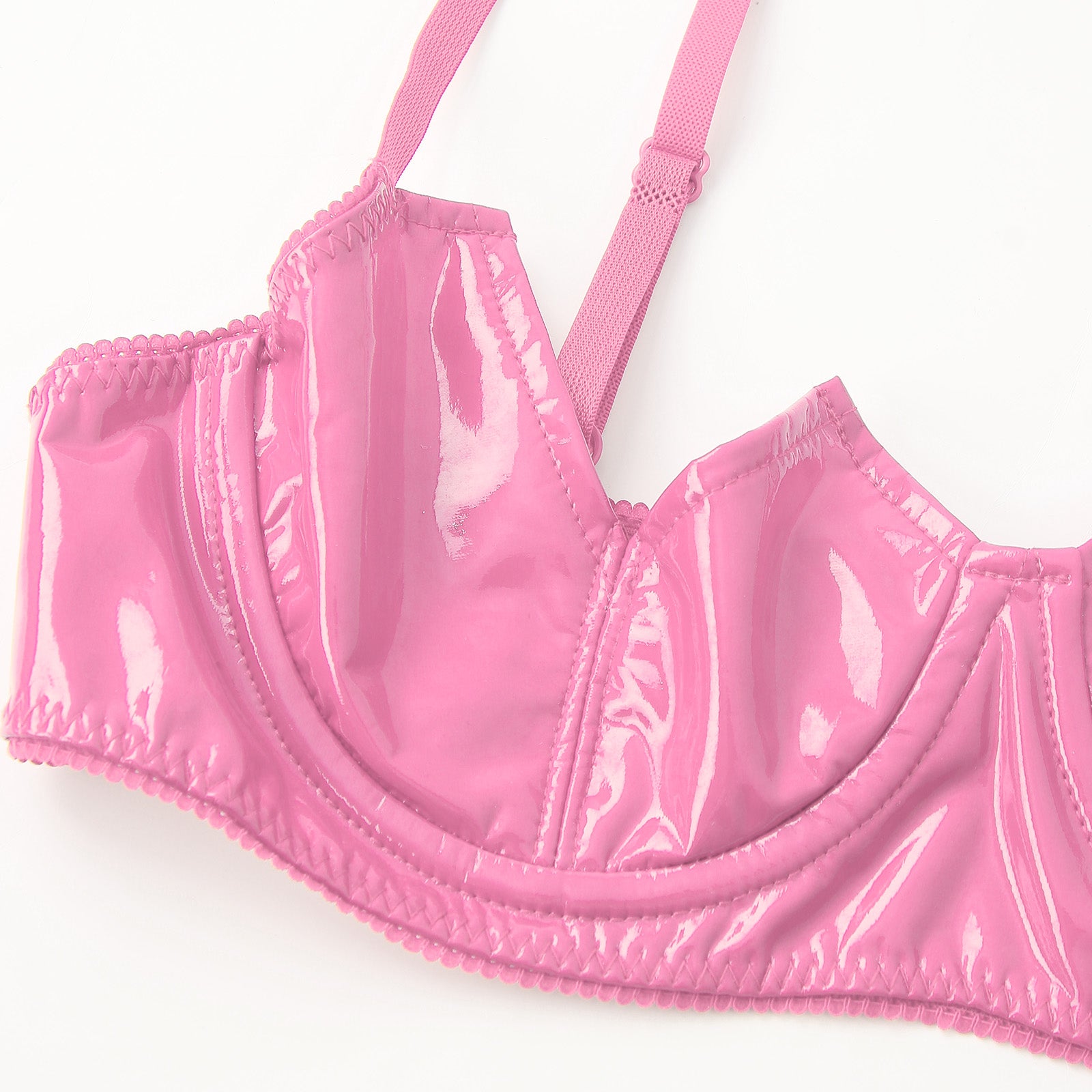 Women Sexy Exposed Nipple Bras Wet Look Patent Leather Underwired Brassiere Top Lingerie for Nightclub Pole Dacing Nightwear