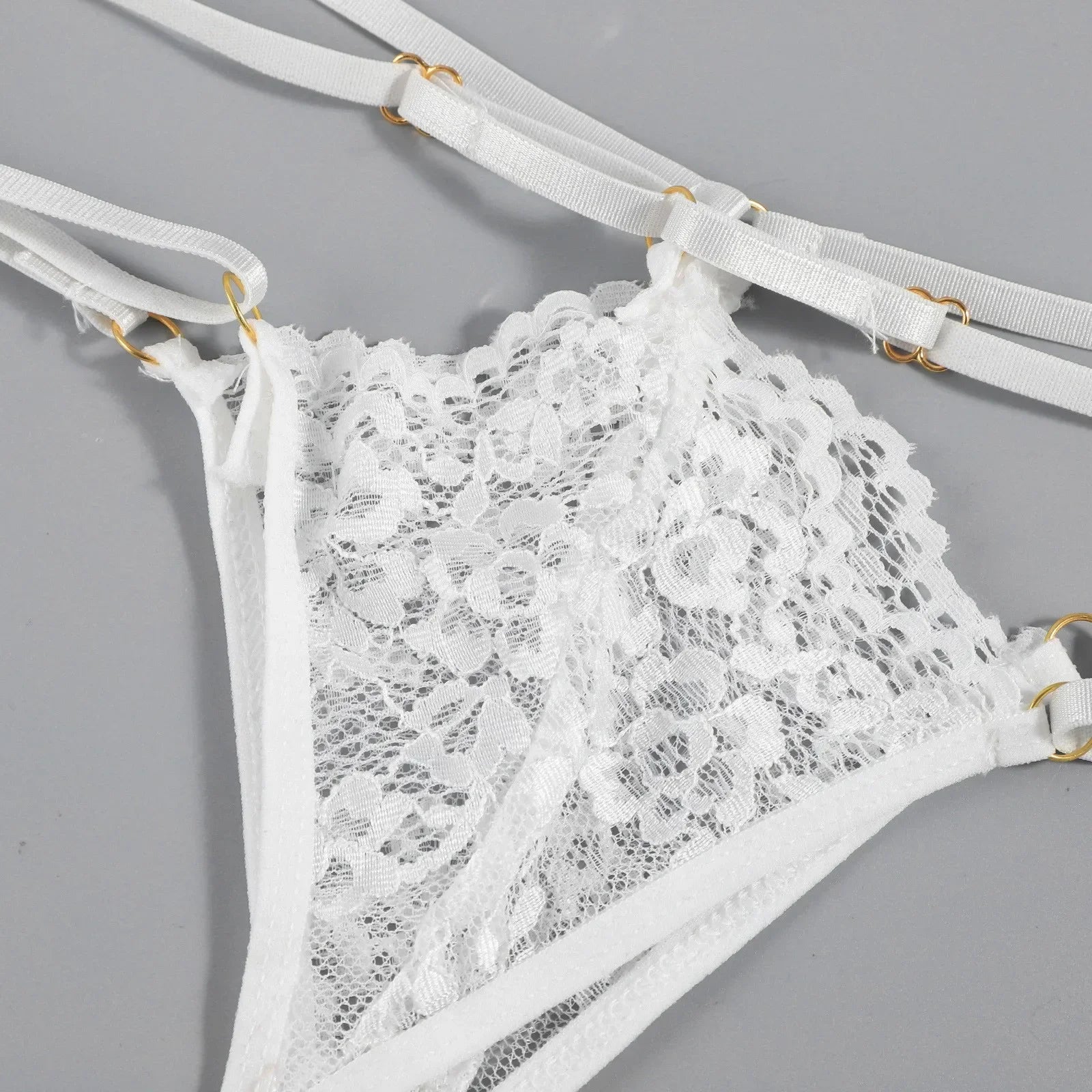 Porn Women Sexy Lingerie Sets Lace Halter Bra Bodysuit Garter Underwear Intimate Erotic Babydolls Sex Costumes Set