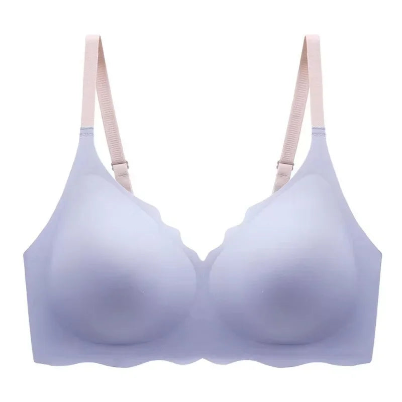 Wireless Push Up Bra Pull Together Sexy Crystal Jelly Seamless Women Bras Underwear Back Closure Female Lingerie