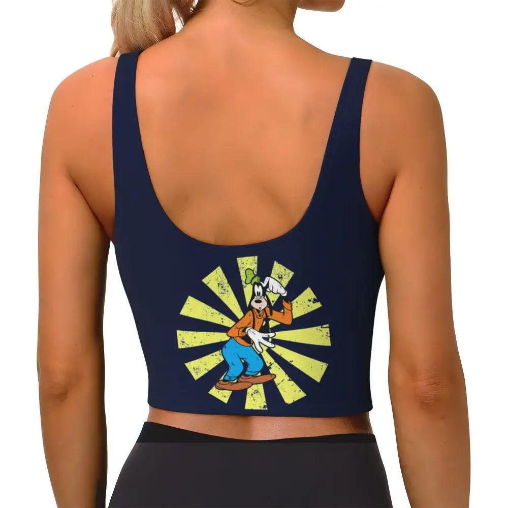 Custom Goofy Cartoons High Impact Sports Bras for Women Mangas Seamless Workout Running Crop Tank Tops