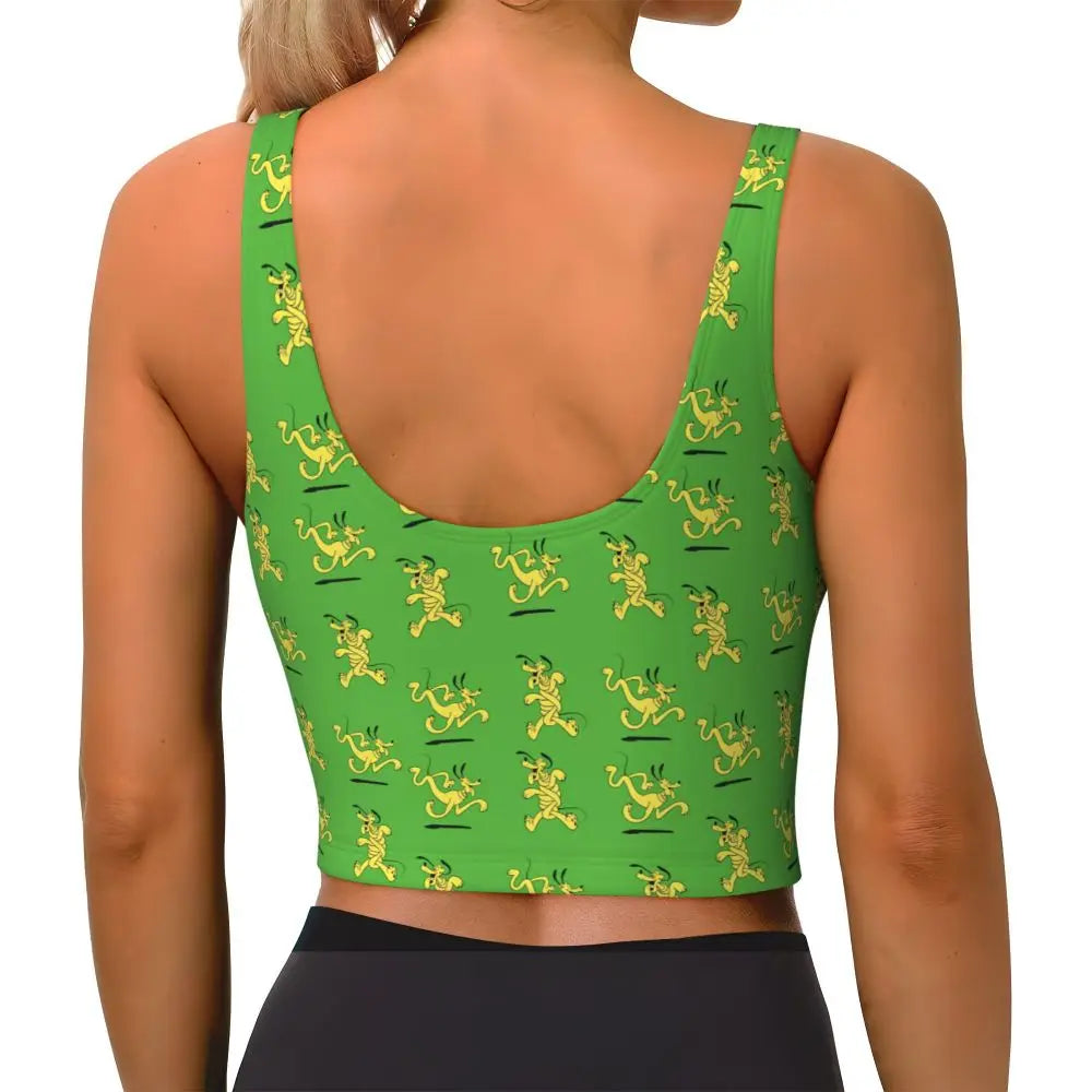 Custom Pluto Anime Manga High Impact Sports Bras for Women Classic Seamless Workout Yoga Crop Tank Tops