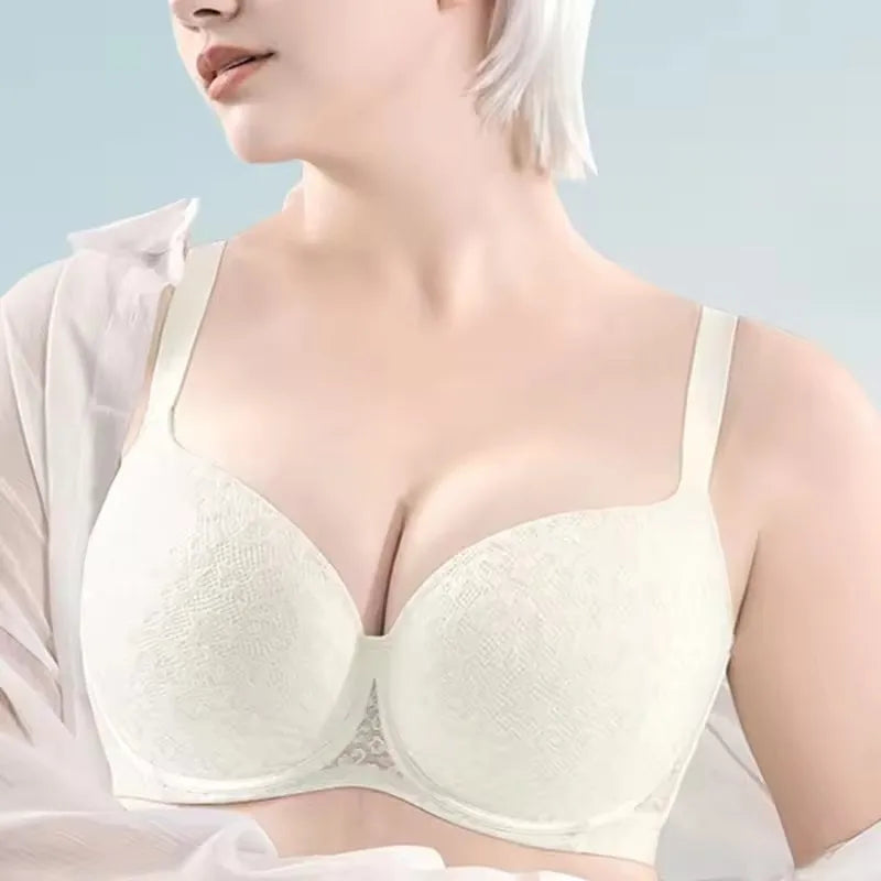 Lace Embroidery Womens Balconette Bra Full Cup Lightly Padded Underwire Female Large Size Lingerie 75 80 85 90 95  B C D E F