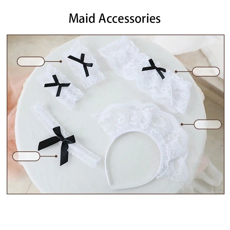 Sexy Lingerie Women Cosplay Bra Set Hot Erotic Servant Lolita Costumes French Apron Maid Dress Porn Uniform Teddy Underwear Set