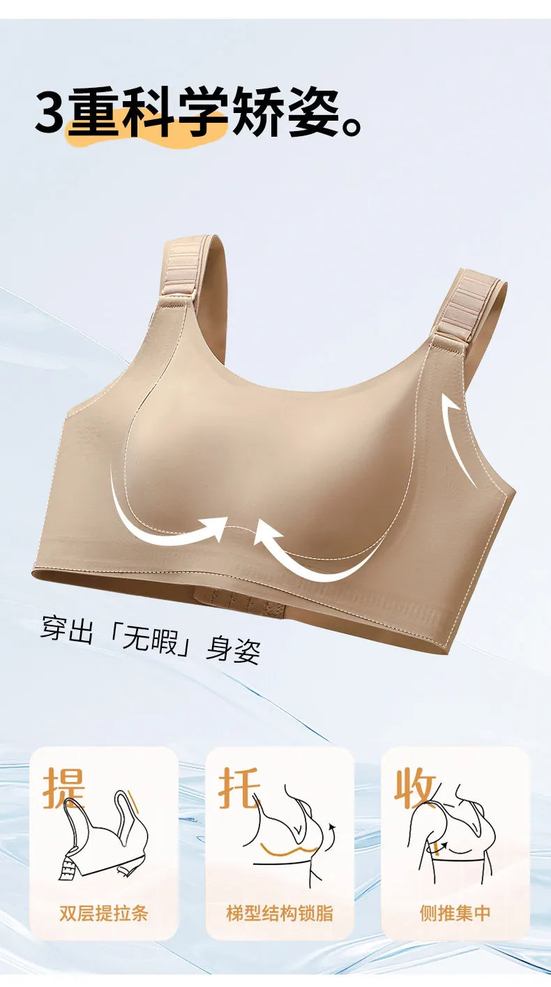 Demand Women's Full Coverage Minimizer Bras Lift Breast Retracting Anti Sagging Seamless No Mark M -3XL for Daily Wear Sleeping