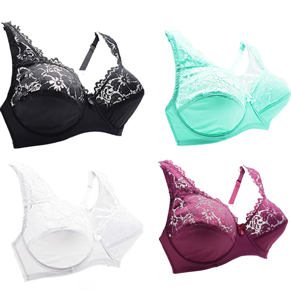 Bras For Womens Lingerie Floral Lace Bra Underwire Brassiere Perspective Plus Size Underwear Female Sexy  BH Tops