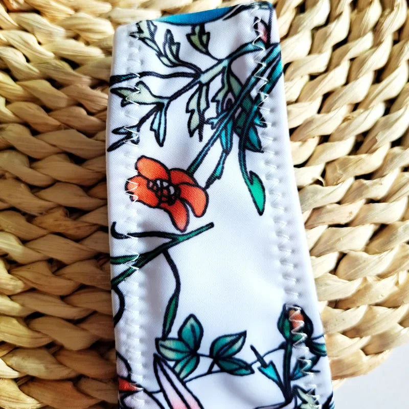 New Floral Print Brazilian Bikini Bottom Women's Swimwear High Waisted Sexy V Thong Swimsuit Bathing Suit Women Swimwear Women