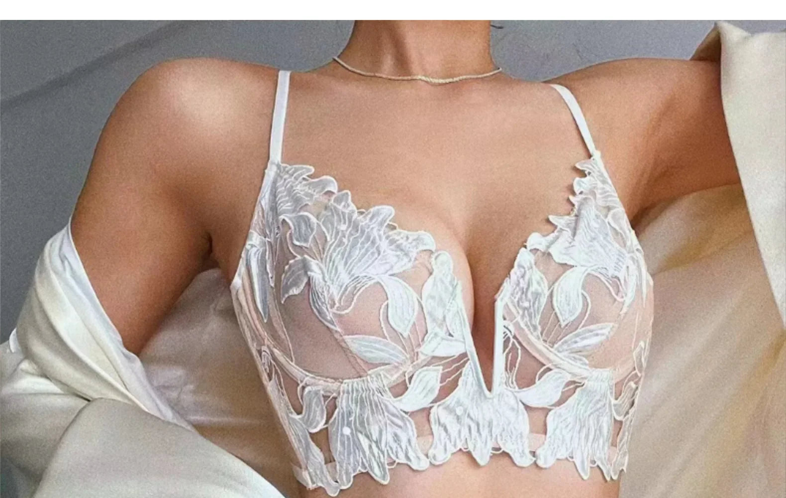 Women Lace Lingerie Set Elegant Sexy Bra Set See Through Underwear Ventilate Ladies Bra and Panty Set