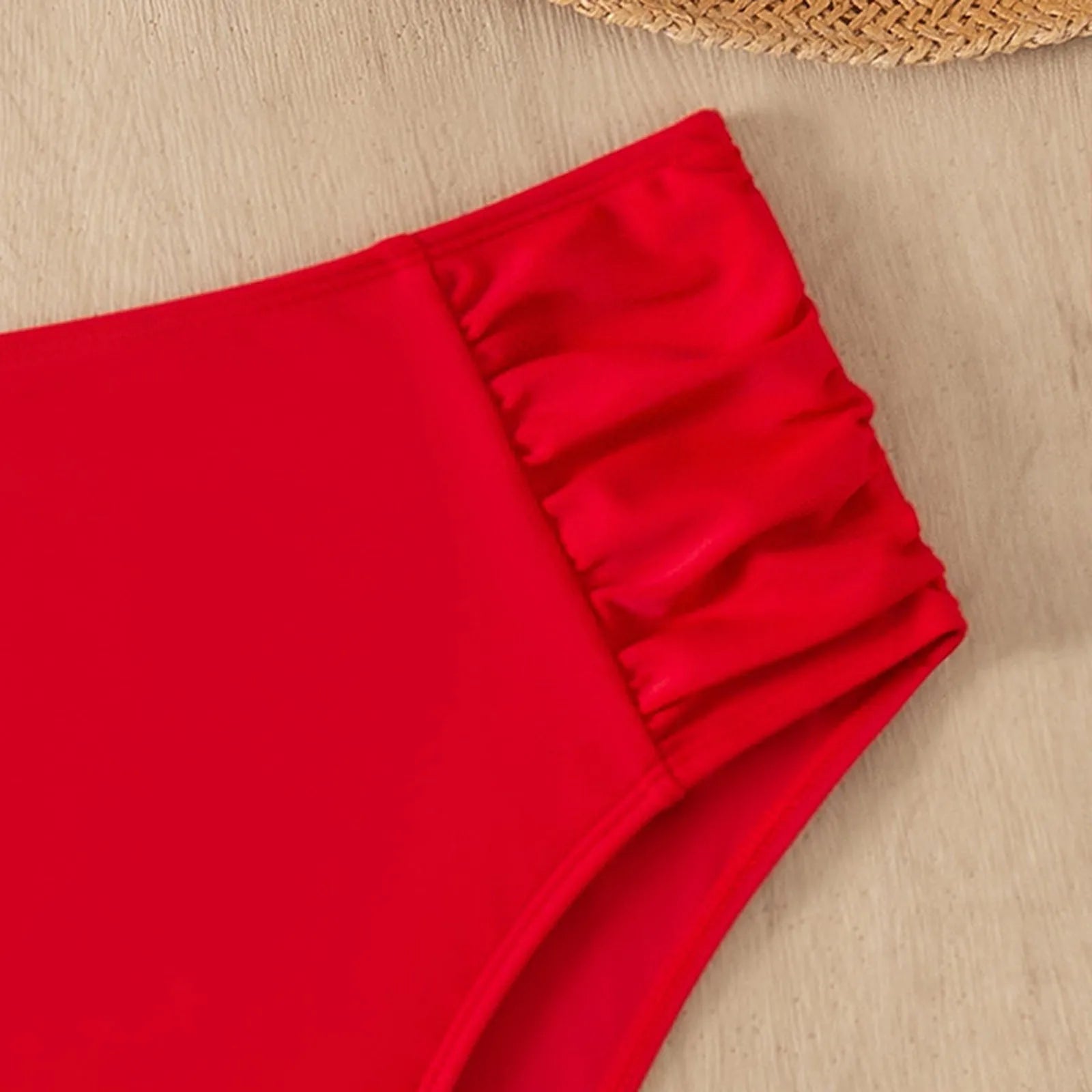 Summer Women Bikini Swimming Trunks Solid Color Sexy High Waist High Elasticity Bottoms Daily Beach Vacation Swimwear Briefs