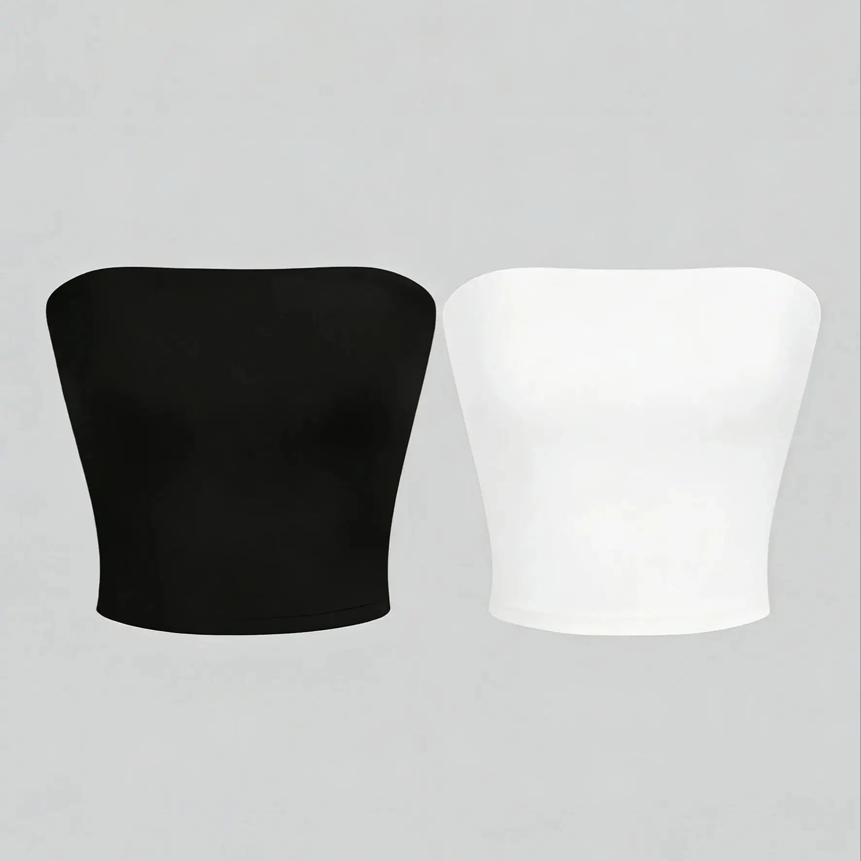 Two women's strapless blouses, sleeveless backless halter-neck summer sexy short-sleeved blouses
