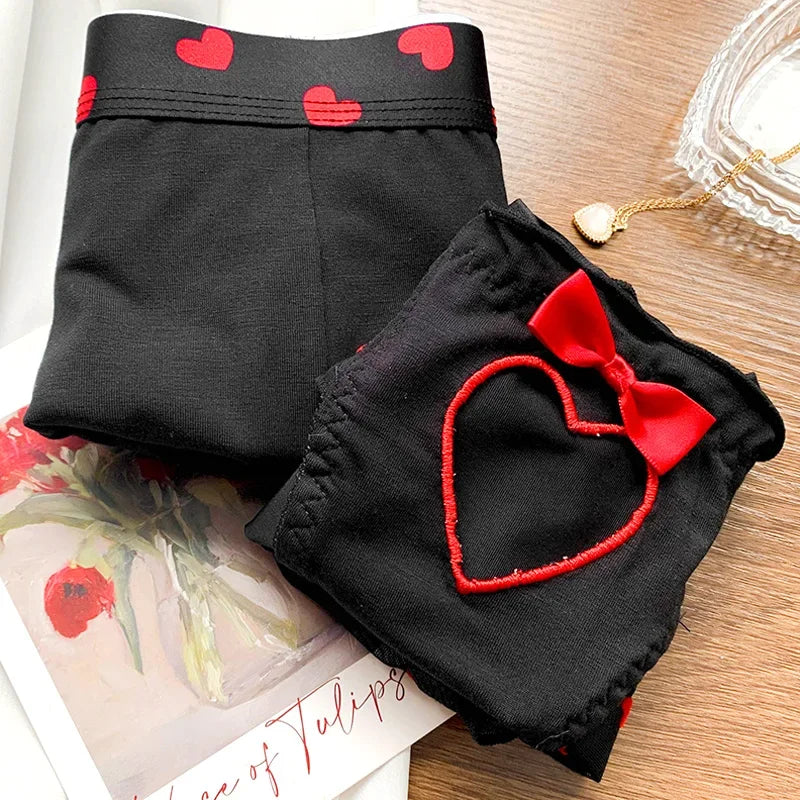 Lovers Fun Lingerie Sexy Couple Underwear Set Heart Lace Panties for Lover Modal Underpants Couple Men Shorts Women Briefs New