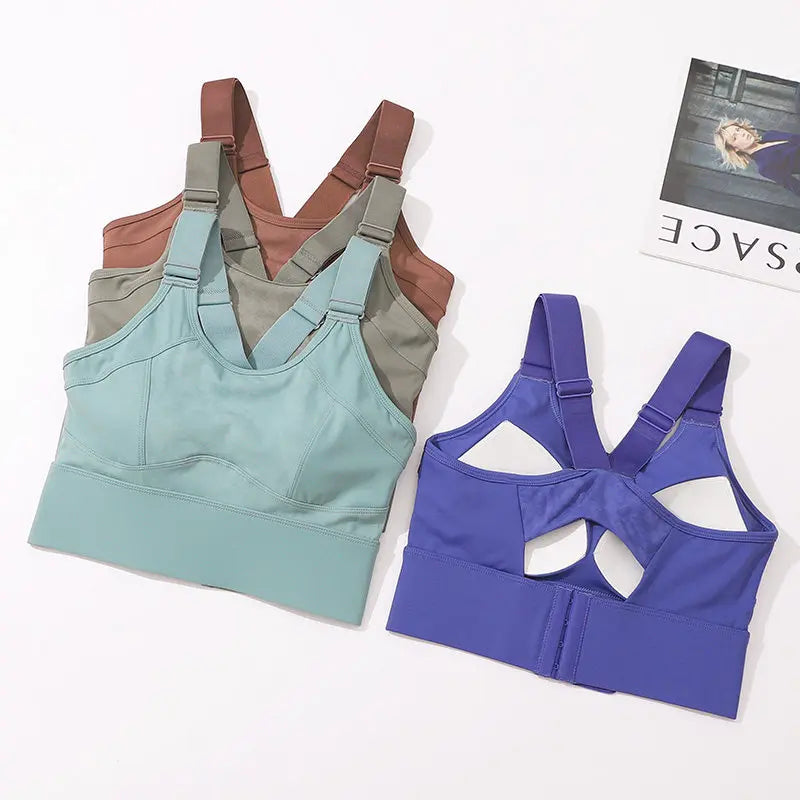 Sports Bra for Women with Large Busts, Shockproof, Side Breast Support, Anti-Sagging, Adjustable, Beautiful Back Design, Plus Size Yoga Running Fitness Bra