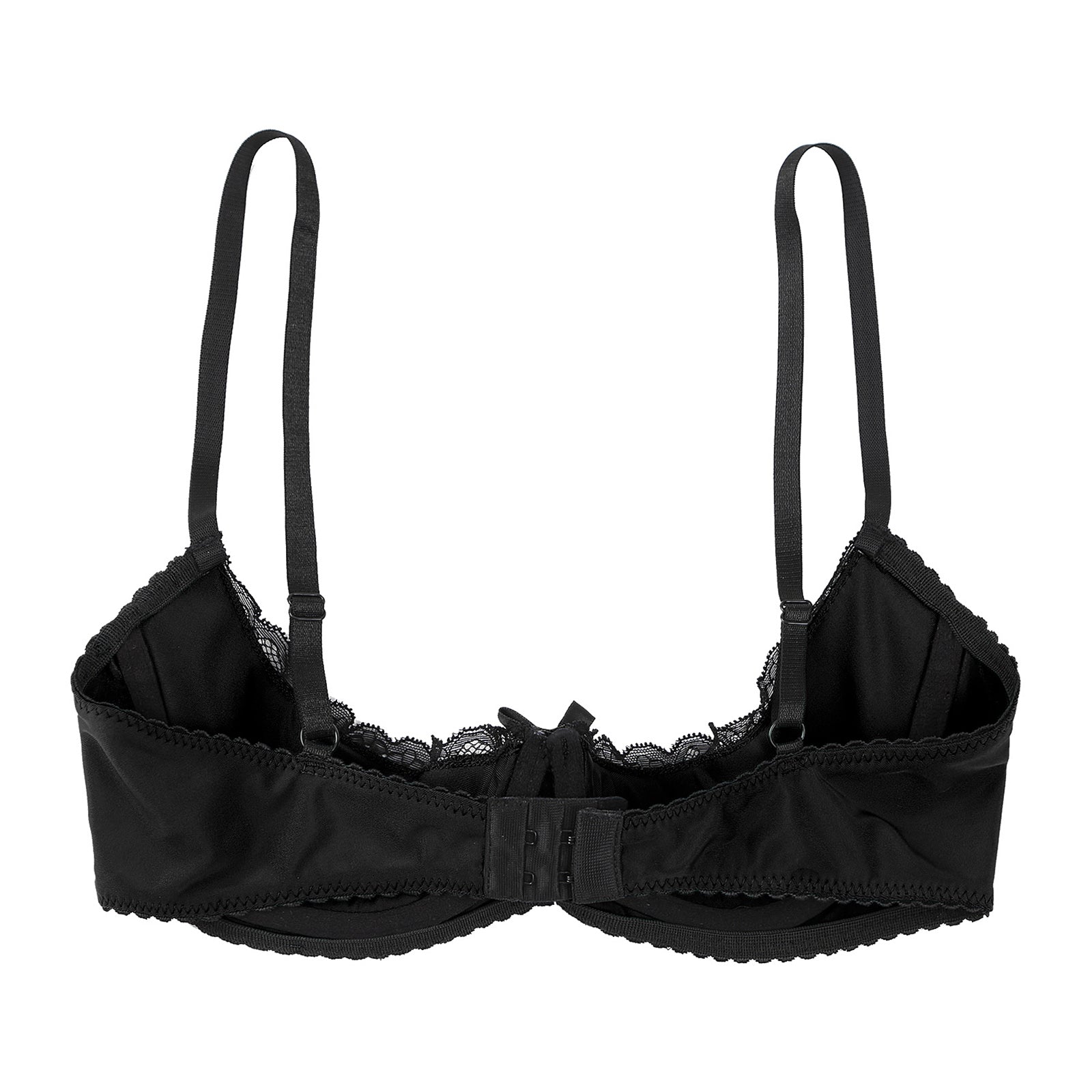 Womens Bra Tops See Through Lace 1/4 Cups Balconette Bralette Padded Underwire Shelf Bra Tops Lingerie Bralette Sexy Underwear