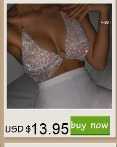 Sexy see through metal sequin corset crop top womens summer beach party halter tank top rave festival outfits cropped y2k Tops
