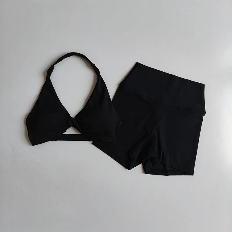 Sports Bra Women's Halter Neck Beautiful Back Push-up Chest-revealing Pilates Vest Training Yoga Wear Gym Running Fitness Bras