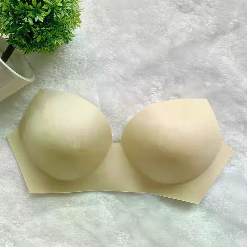 Strapless Bra Womens Invisible Push Up 1 Piece Seamless Concentrate Contract for Party Cocktail Dresses Comfortable Support