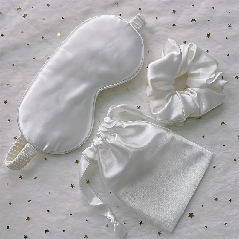 Luxurious Silk-Feel Sleep Set - Ultra-Soft Eye Mask, for Travel or Home - Cozy, Versatile Accessories