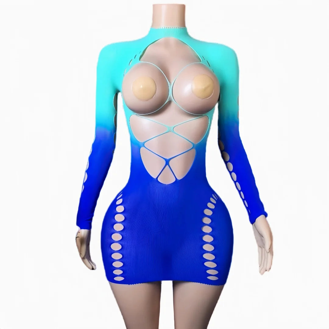 Sexy Sleepwear Babydoll BODYSUIT lingerie sexy hot erotic Temptation strapless Bodysuit long sleeve Leopard print Catsuit dress
